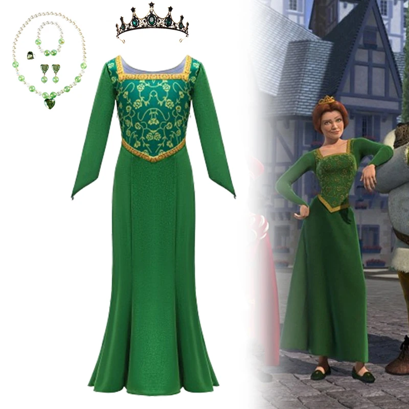 女の子のためのファイナシャドウコスプレコスチューム、プリンセスドレス、グリーンパーティーの衣装、ハロウィーンのカーニバル、衣装