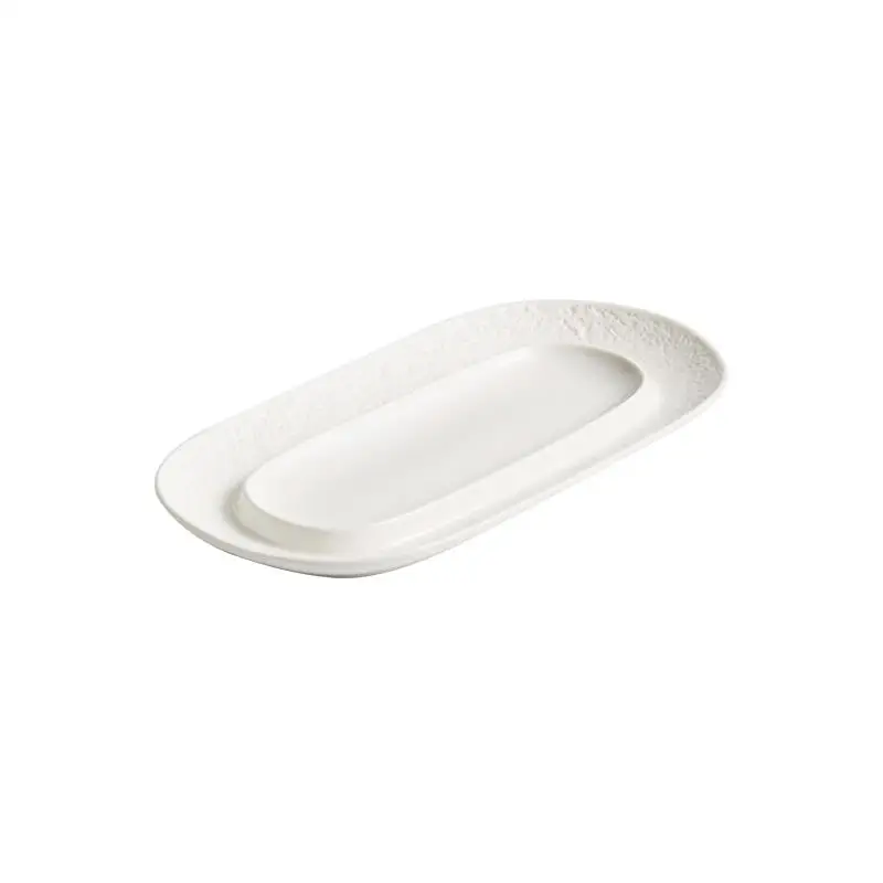 Ceramic Sashimi Sushi Plates Pasta Steak Cooking Dish Restaurant Oval Solid Color Tableware Snack Dessert Dishes