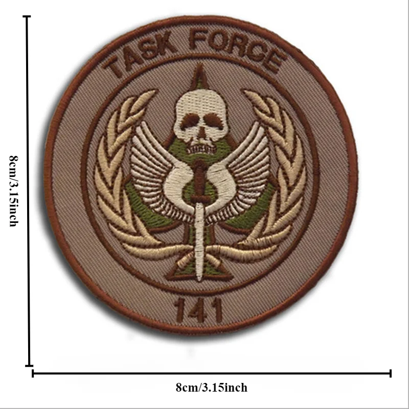 Spot  Pretty Design TASK FORCE 141 CODOL Call of Duty Embroidered  Patch Military Tactical Stickers On Clothes DIY