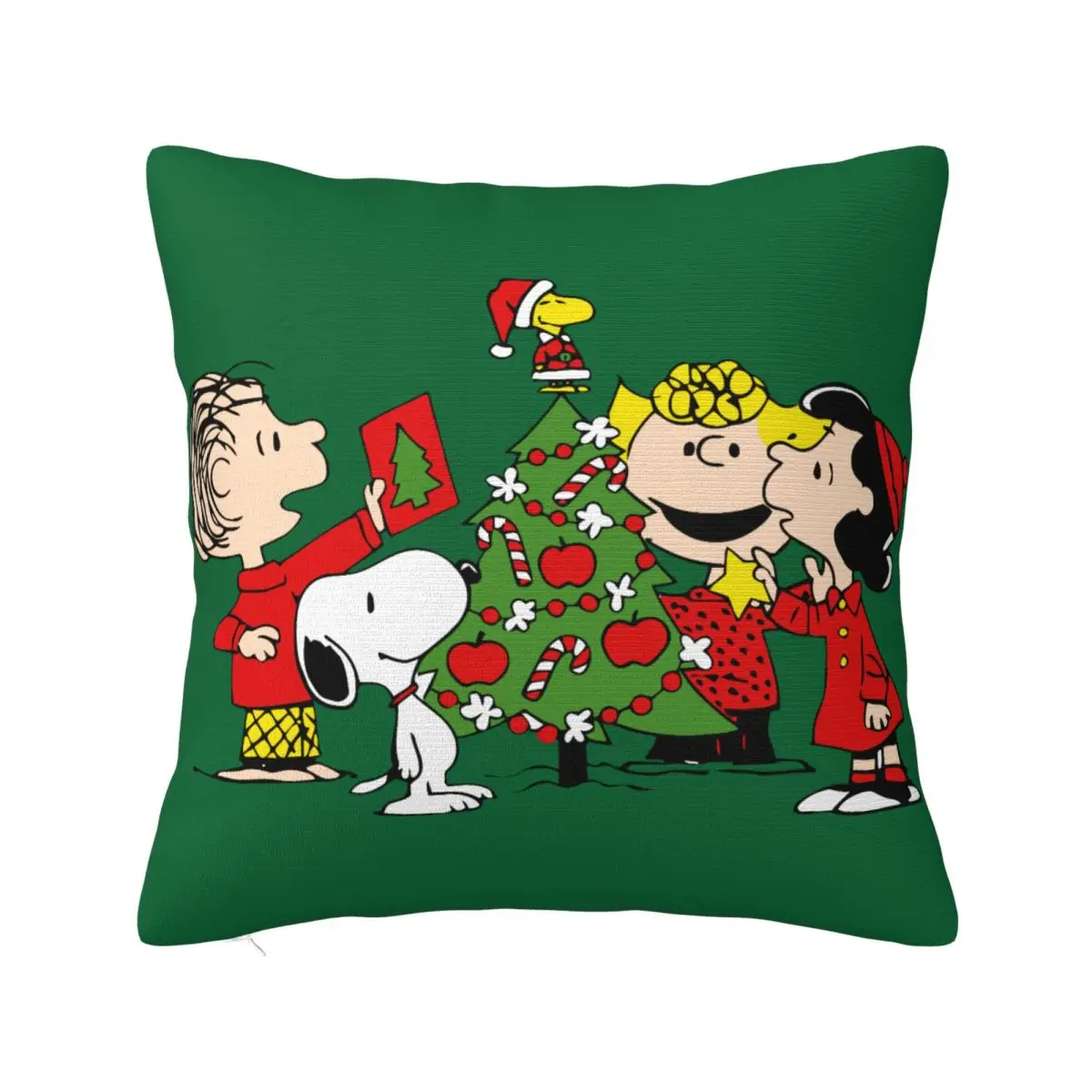 الفول السوداني عيد الميلاد مجموعة سنوبي المخدة المطبوعة غطاء وسادة بوليستر زينة كيس وسادة غطاء المنزل مربع 45X45cm