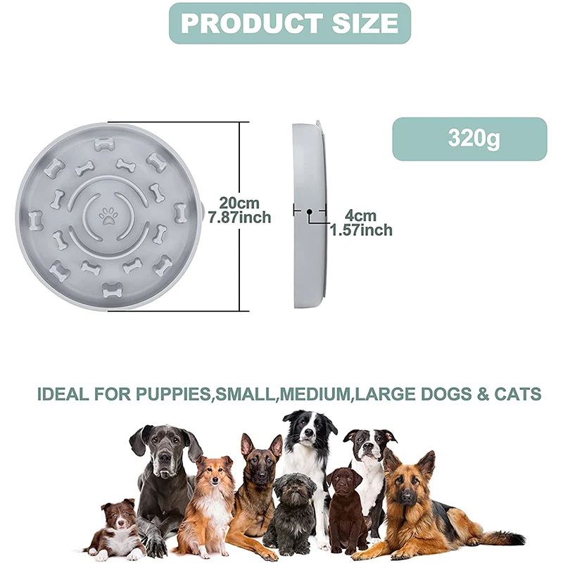 Slow Feeder Cat Dog Bowl With Suction Cups Pet Busy Bowl For Training Licking Dish Food IQ Treat Obesity Anxiety Relief