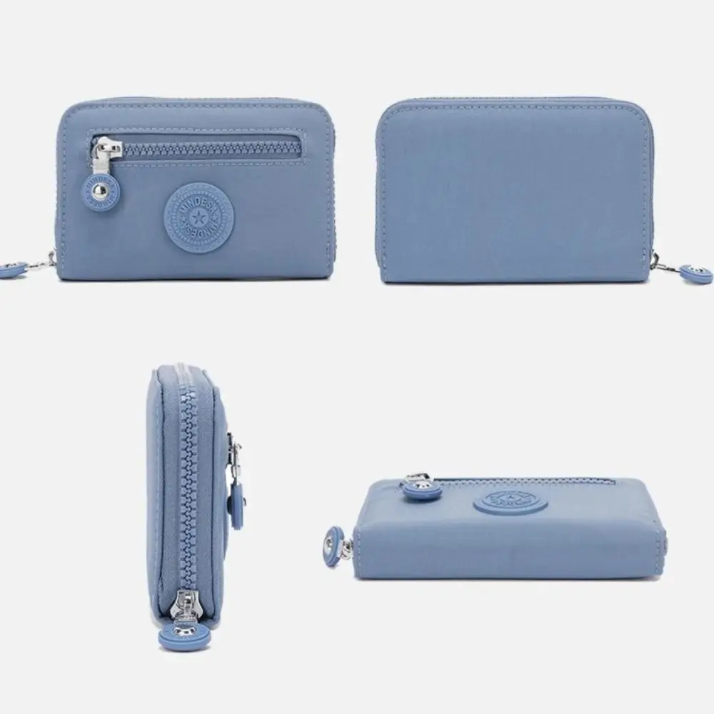 

Vintage Zippers Solid Color Coin Purse Short Nylon Nylon Purse Small Phone Bag Card Bag Small Wallet Women