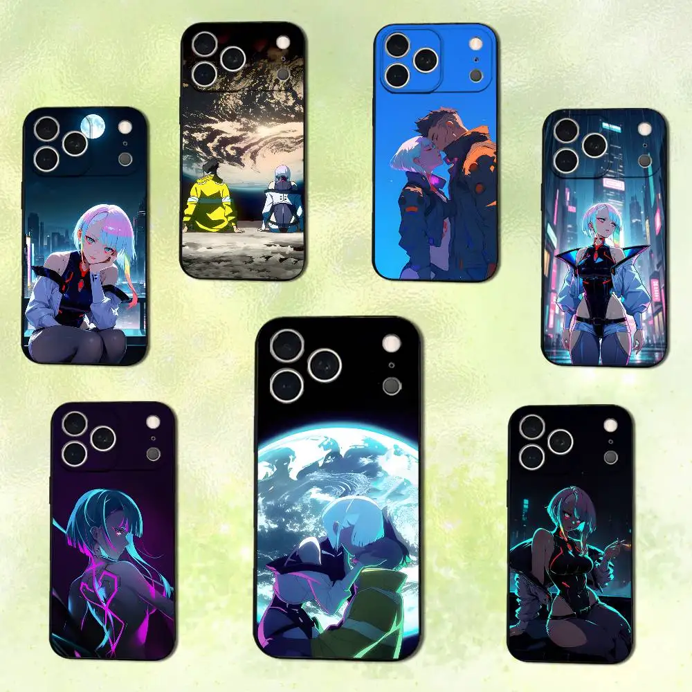 

E-EdgeRunners C-CyberPunk Phone Case For iPhone 14,13,17,12,11,16,15,Plus,Pro Max,XS,X,XR,SE,Mini,Soft Silicone Black Cover