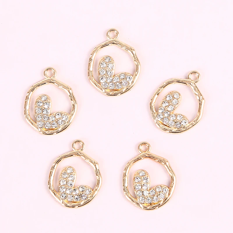 10pcs 18*19mm  flower ring love alloy pendant accessories necklace earrings DIY handmade wholesale charms for jewelry making