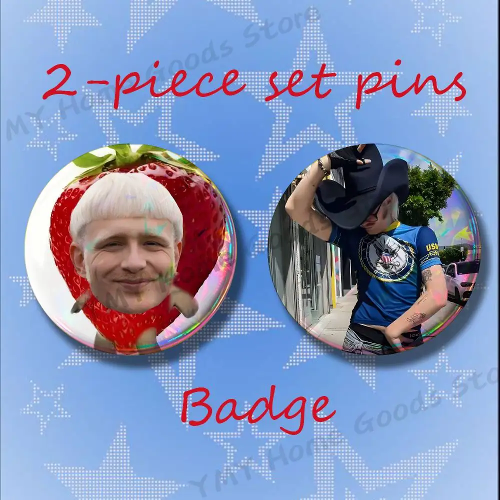 Dutch Europapa Weirdo Rapper Joost Klein Brooches for Backpack Accessories 25 32 44 58 75mm Round 2-piece set Free Mix