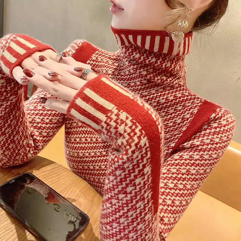 Women's Knit Sweater Korean Style Basic Long Sleeve Winter 2024 Ladies Pullovers Fashion Fall Trend Youthful Outerwears Original