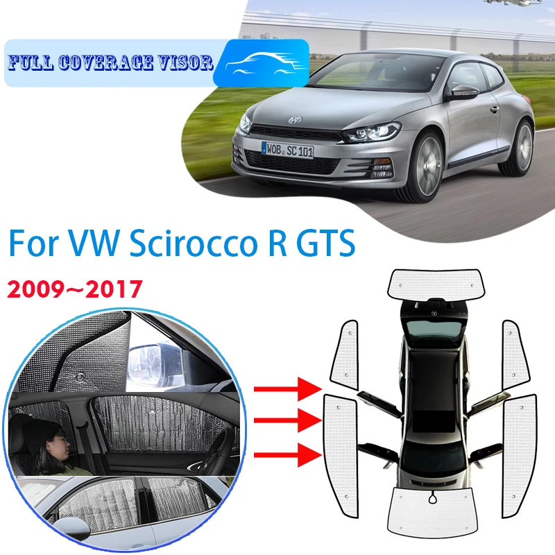 

Car Full Coverages Sunshades For VW Volkswagen Scirocco R GTS 2009~2017 2015 2016 Anti-UV Sunscreen Window Sunshade Accessories