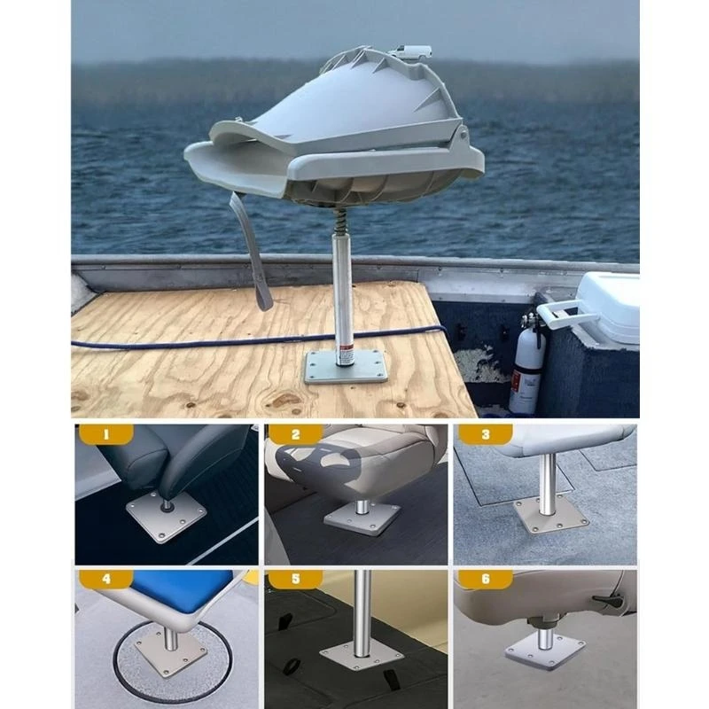 A2UC Aluminum Boat Seating Base Pedestals Corrosion Resistant for Secure Marine Canoe