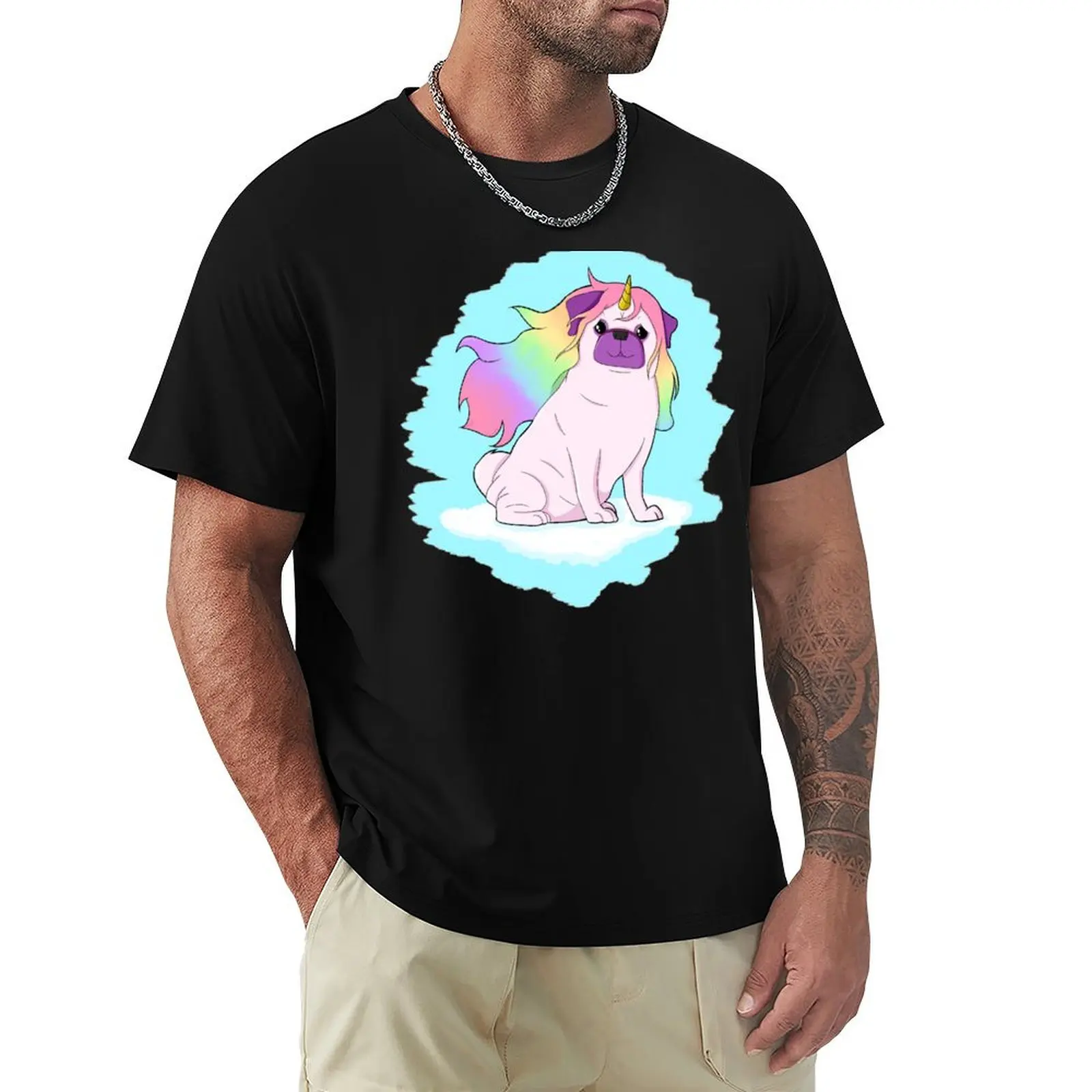 Pugicorn T-Shirt Big and Tall Basic Tee Shirt