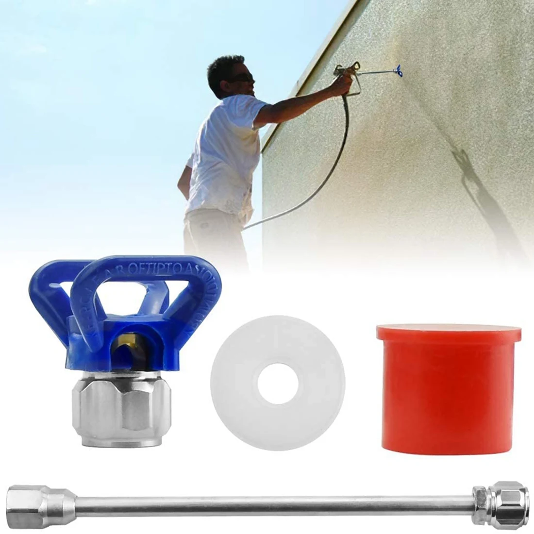 ABKO-Mât d'Extension de 30cm avec Siège de Buse pour Systèmes de Pulvérisation de Peinture Sans Air