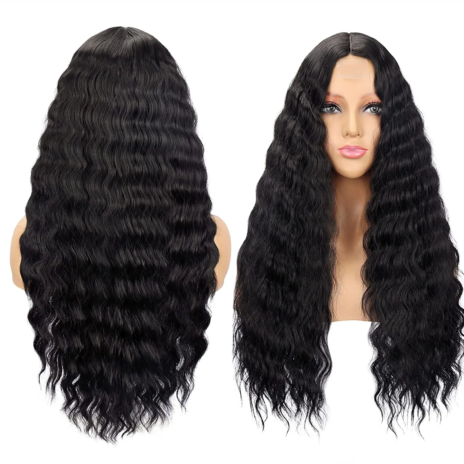 30 Inch Long Curly Synthetic Hair Wigs for Women Lace Front Wig Synthetic Curly Wigs Deep Wave Wig with Replacement Wigs