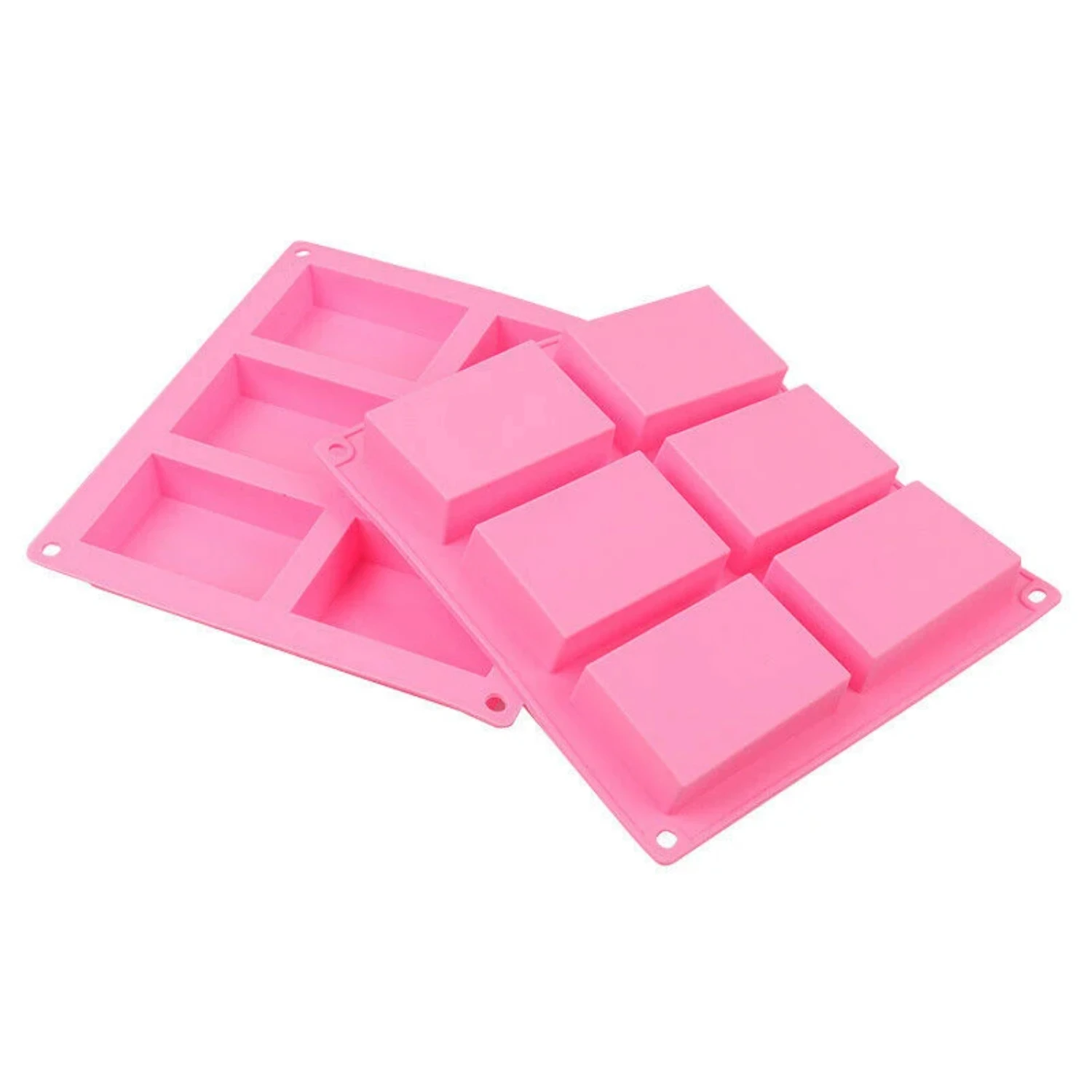 Silicone Soap Mould 6 Cavity Rectangle Bake Tray Portable  Homemade DIY Mold SP99