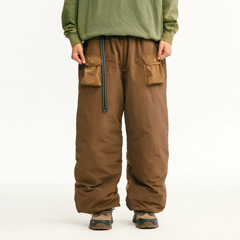 

Winter Outdoor Three-proof Skiing Sport Down Pant Men Women Streetwear Fashion Casual Track 90% Duck Down Cargo Pants Trousers