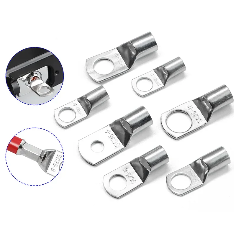 SC-Serie Kupferkabelschuhe für Batterie-Elektrokabel SC 6/10/16/25/35/50/70/95 Crimpverbinder mit Schraubloch 6/8/10/12mm – Detail 4