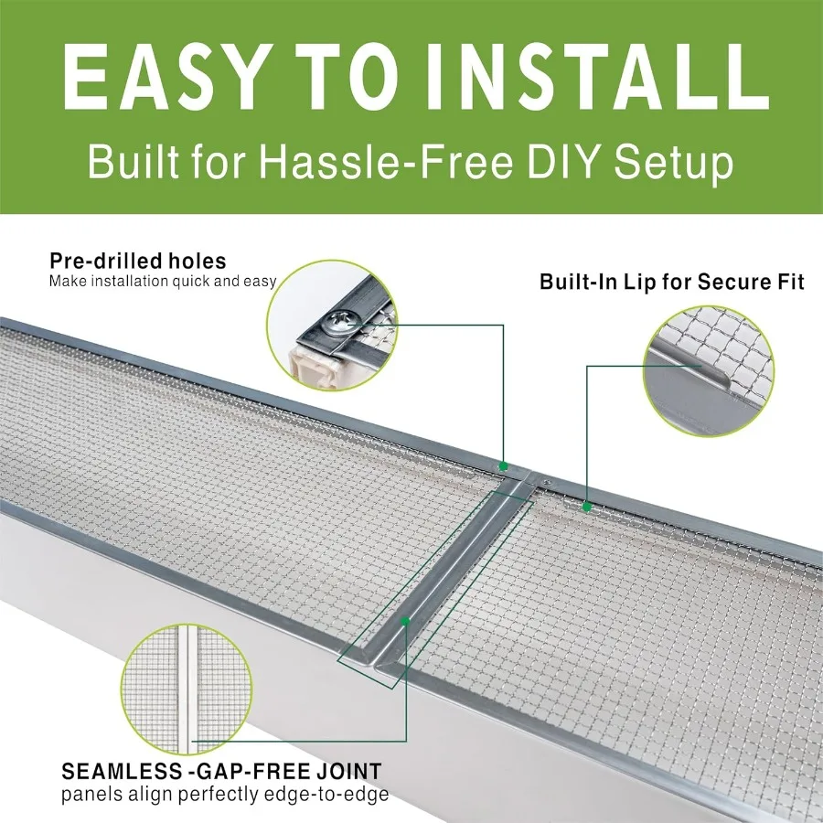 واقي مزراب من الدرجة الاحترافية 100 من الفولاذ المقاوم للصدأ يمنع التجاوز يناسب 5 في مسامير نصف دائرية بنصف دائرية على طراز K