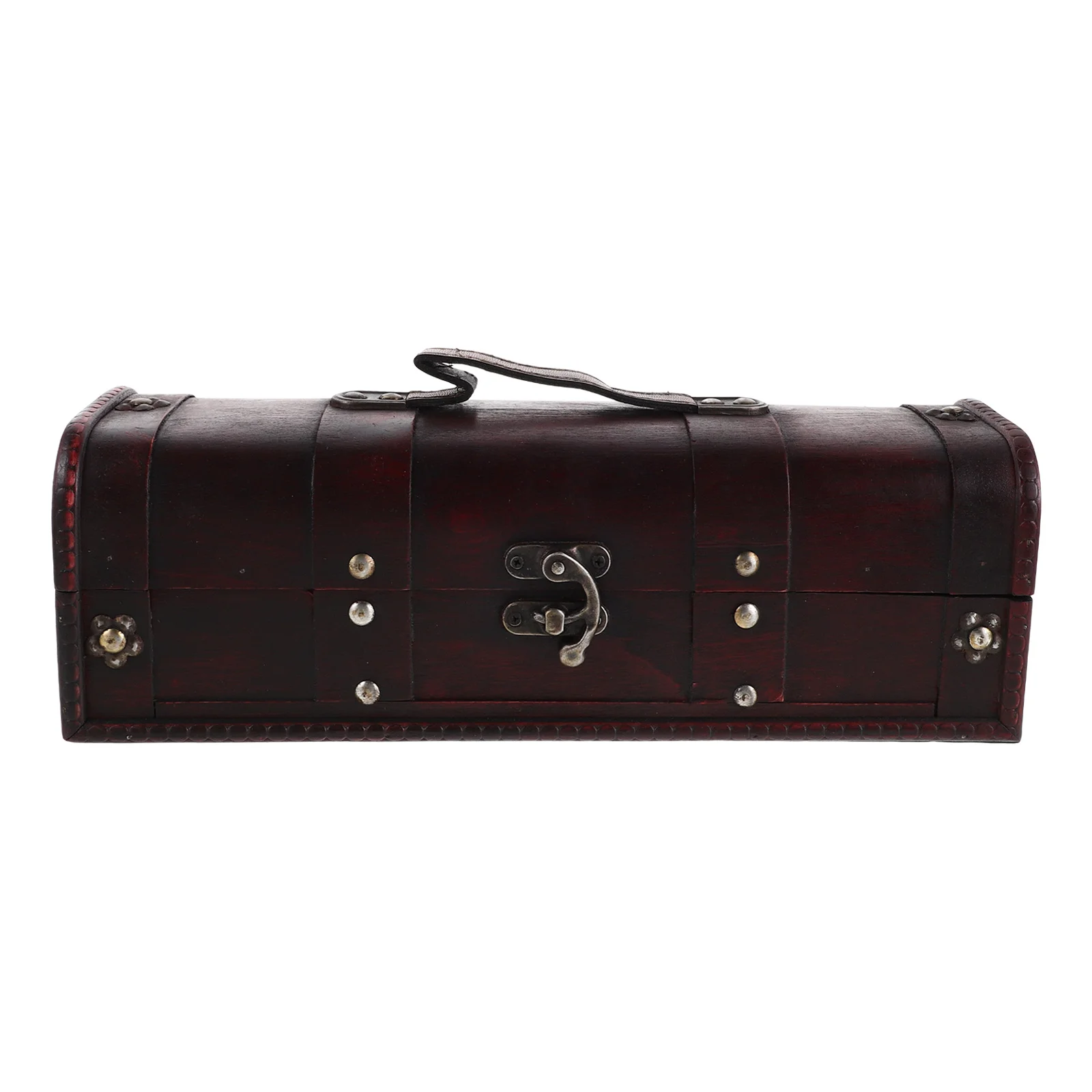 

Vintage Wooden Jewelry Storage Box Retro Desktop Organizer With Lid Wood Trinket Chest For Earrings Necklaces, Decorative