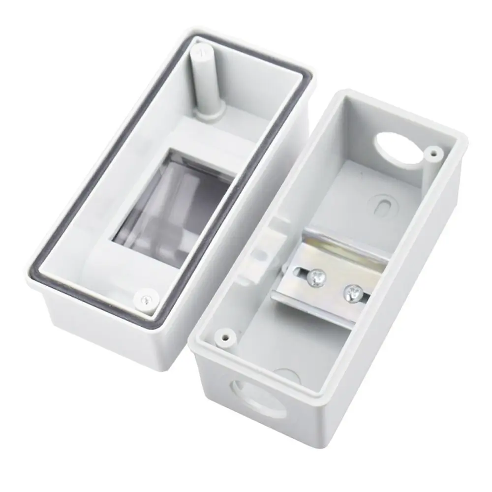 1Pcs HT-2 Waterproof Distribution Box IP65 Waterproof PC ABS Plastic Breaker Box Wire Grommet 2 Way MCB Protection Box