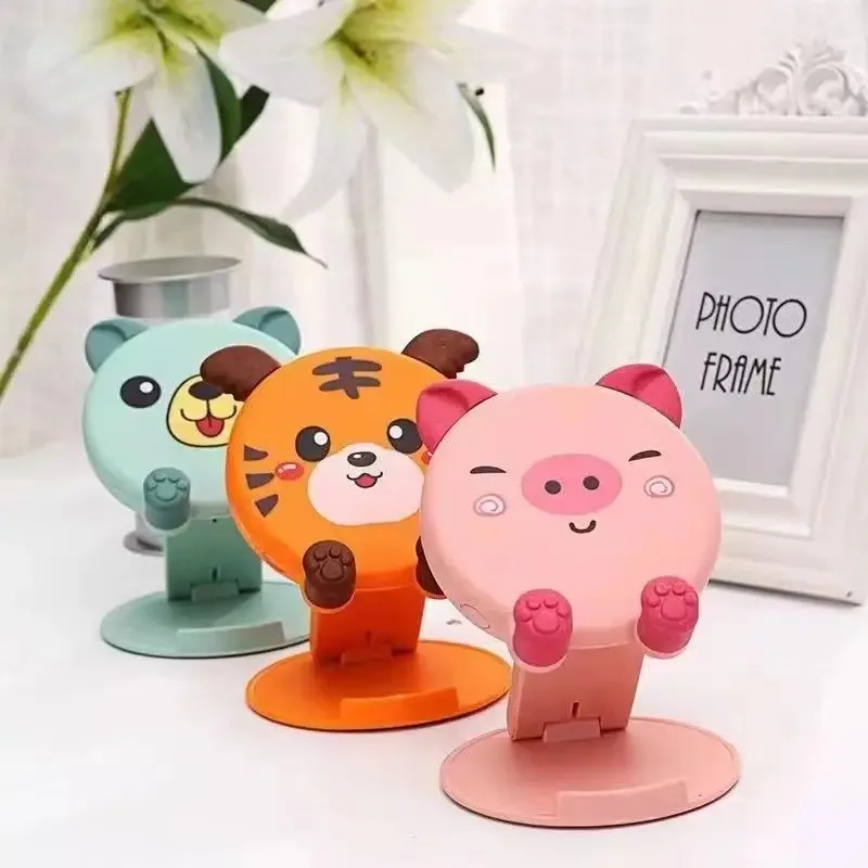 1PC New Cartoon Cute Phone Stand Folding Small Portable Multi Functional Adjustable Universal Tablet Stand Lazy God Tool