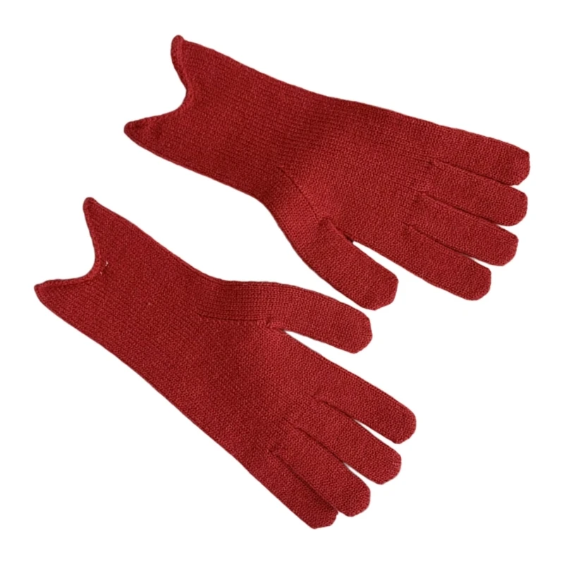 2pcs Soft Elastic Knitted Gloves Fashionable Thermals Gloves Comfortable Mittens for Travel Adventures