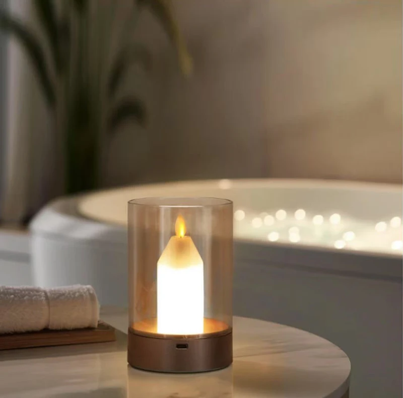 1 ضوء LED قابل لإعادة الشحن ومستشعر للحركة، تصميم عديم اللهب، هدية مثالية لعيد الميلاد وعيد الشكر