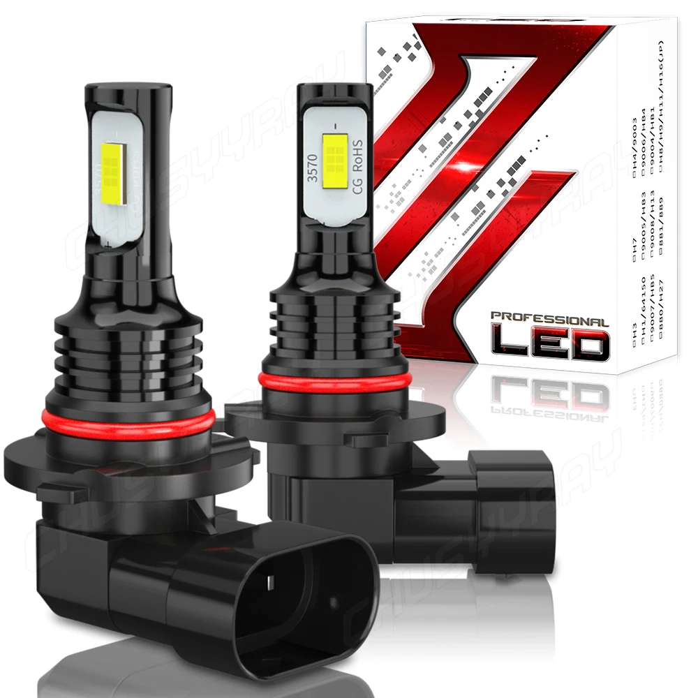 CHUSYYRAY 2PCS Car lights H7 H16 9005/9006/9012 9007 9008 Super Bright LED Headlights High Low Beam Fog Light Bulb White 6000K