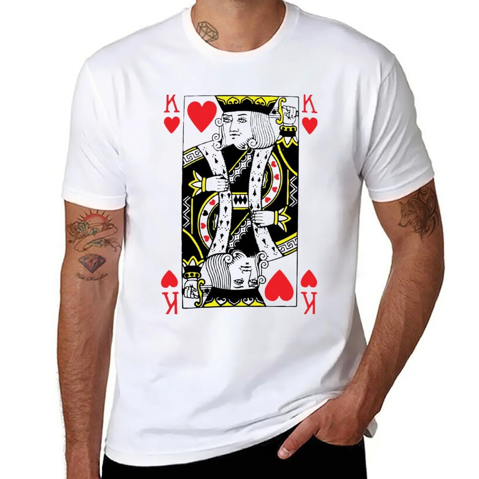 

New King of Hearts Playing Card T-Shirt cute tops hippie clothes custom t shirts summer tops mens graphic t-shirts big and tall