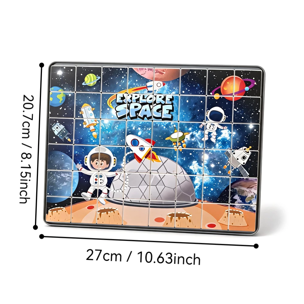 2-in-1 Education Sorting & Stacking Toys, STEM Puzzle Drawing Board with Pen, Learning Toys for Back to School(Random Color)