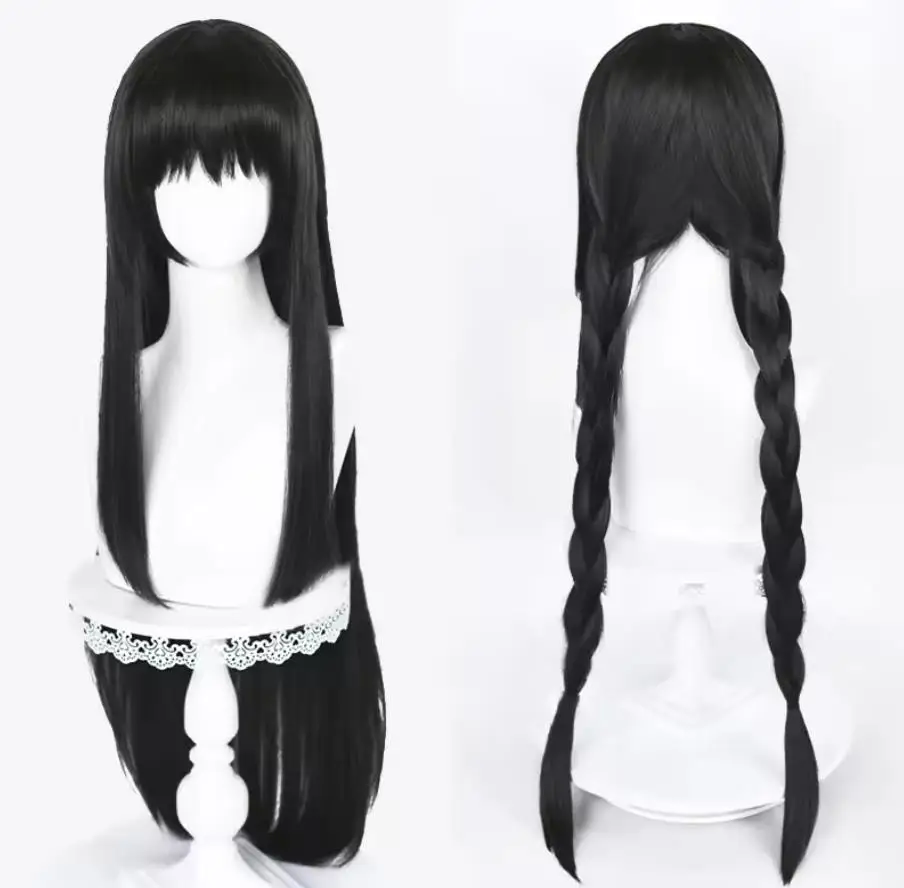 魔法少女まどか☆マギカ 暁美ほむら コスプレウィッグ アニメ ハロウィンコスチューム 女性用 ゲーム ロングブラック