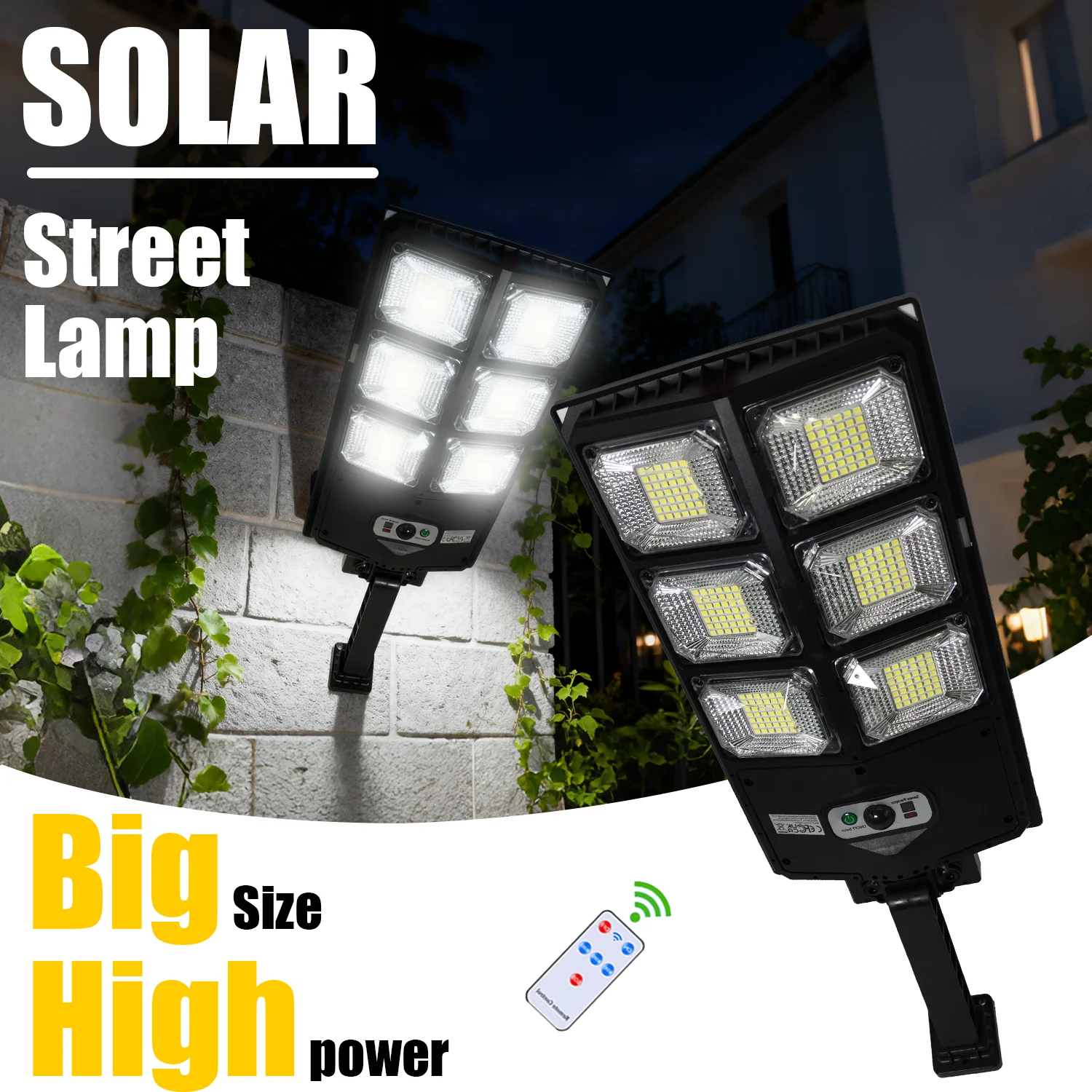 

20W Solar LED Sensor Street Lamp Outdoor Waterproof Light 3 Modes High Power Garden Yard Decorative Lighting