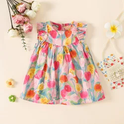 New Summer Girls' Dress Fragmented Flower Skirt Multi Color Tank Top Skirt Children'S Sleeveless Skirt Sweet Children'S Wear