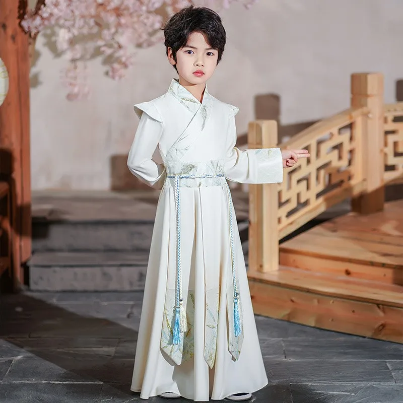 Jongens Hanfu Set Podium Outfit Halloween Feest Cosplay Kostuum Jongen Nieuwjaar Tang Pak Kinderen Oude Chinese Traditionele Klederdracht