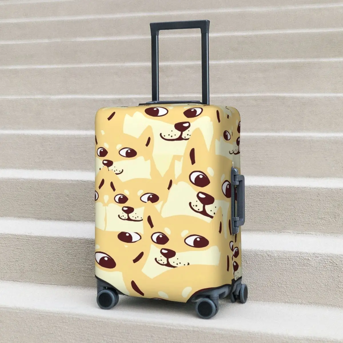 

Забавный чехол для чемодана с выражением собаки, мультяшный животный бизнес-полет, полезные аксессуары для багажа, защита