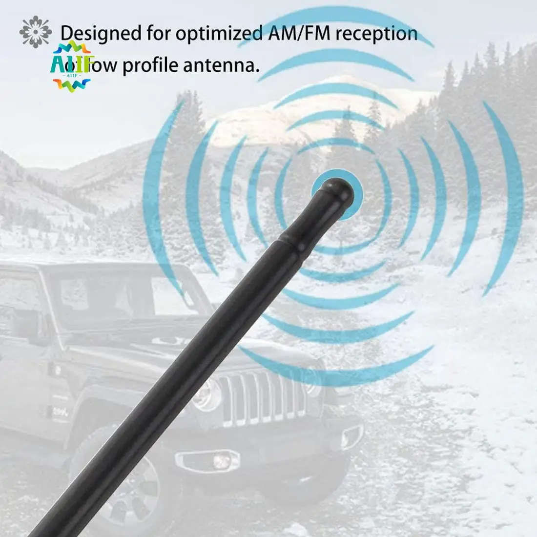 A11F-Radio Antenna For Wrangler Flexible Metal Car Radio Antenna For Jeep Wrangler JK JKU JL JLU 2007-2020