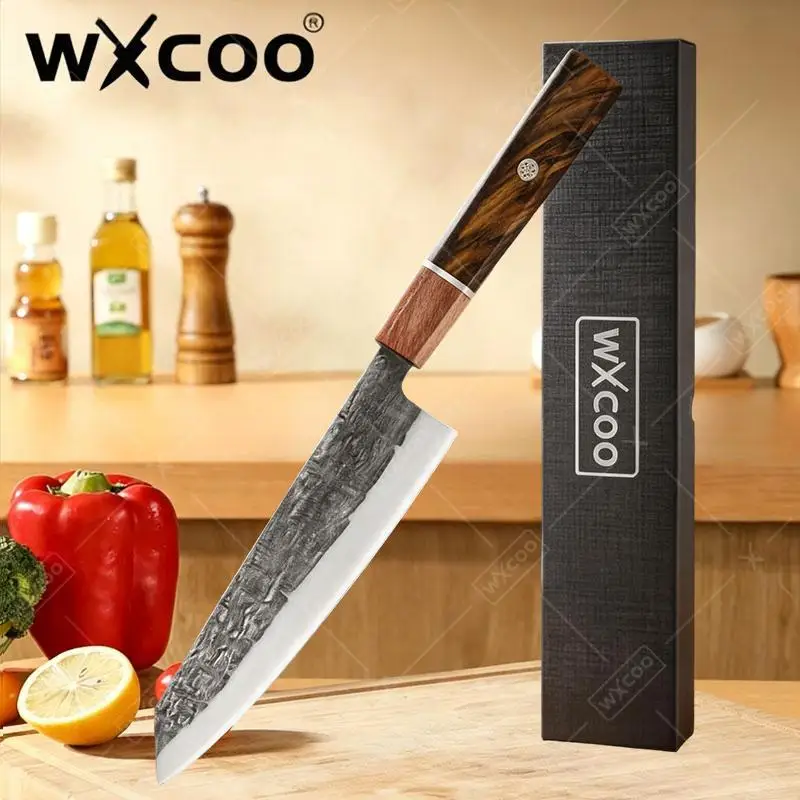 WXCOO Japanese Hand Forged Sashimi Knife Meat Cleaver Chef Knife Santoku Handmade Blade Kitchen Accessories Cooking Kiritsuke
