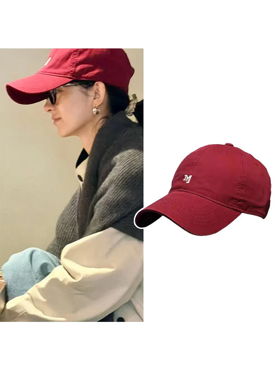 ottoelle-summer-fashionable-versatile-women's-hat-duckbill-cap-sunscreen-hat-cotton-material-round-top-bent-brim-hat