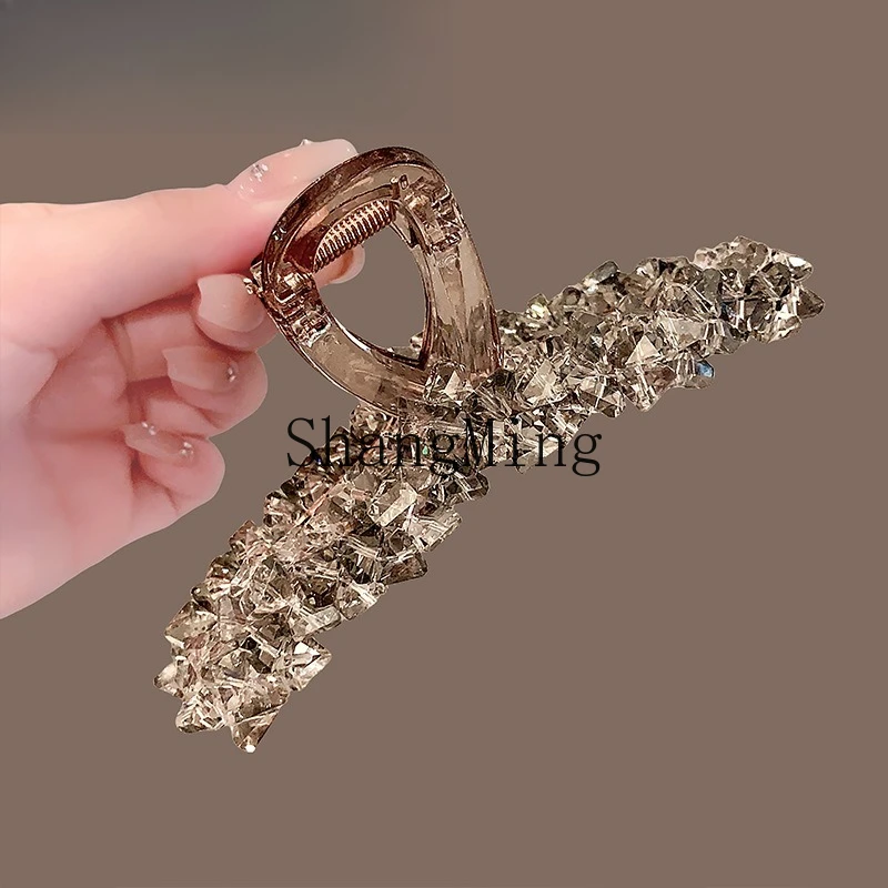 

CL new fashionable oversized crystal grab clip femininity full disc hair grab headgear on the back of the head