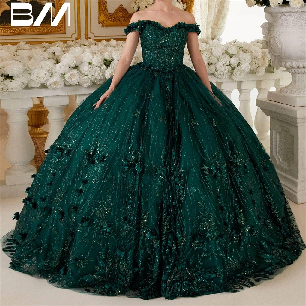 Manik-manik renda-Up kembali gaun koktail menyapu kereta Vestidos De Baile gaun bola Sayang bunga Appliqued Quinceanera gaun 2023