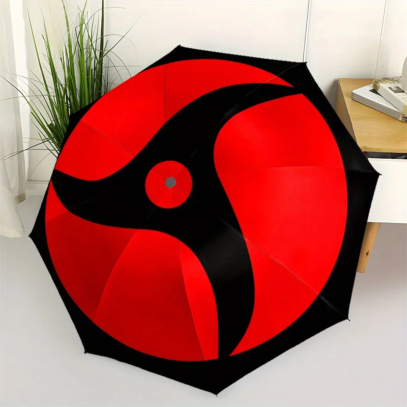 

"Red Circular Symbol T-Shirt: Unique Design for Fashion Enthusiasts"Umbrella, Portable 3-Fold Compact Umbrella for Men and Wom