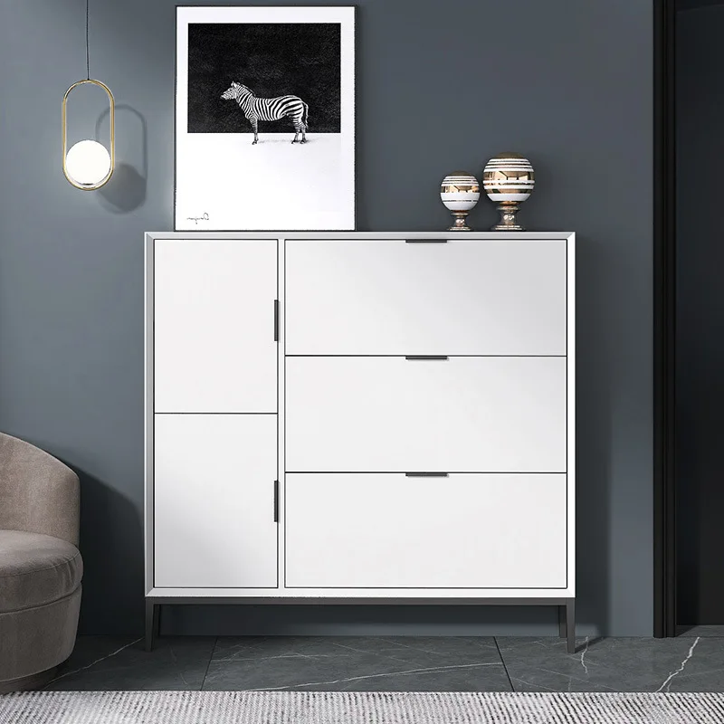 خزانة أحذية إيطالية بسيطة ورقيقة للغاية، باب منزلي، خزانة مدخل ذات سعة كبيرة