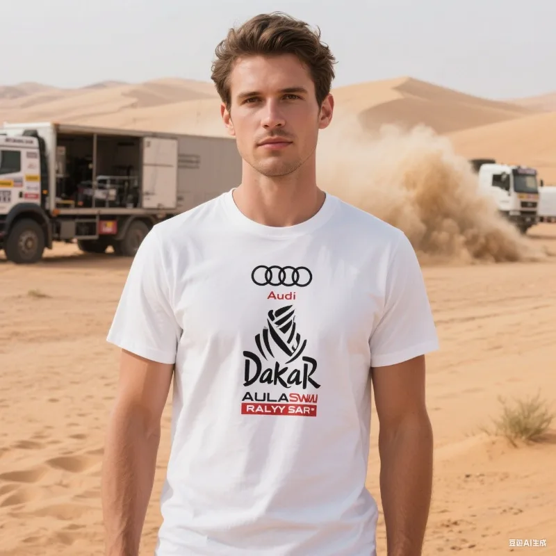 

​ ​ Мужская футболка Desert Rally Audi Dakar Style Offroad с коротким рукавом Летняя футболка с рисунком Хлопковая рубашка Adventure Motor Sport ​ ​