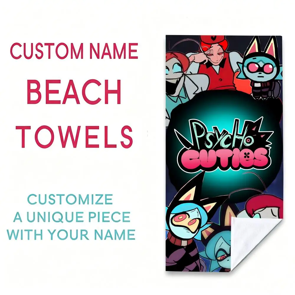 P-Psychocuties Towel Microfiber beach towel, quick-dry, sand-free, ultra-fine fiber, super soft.