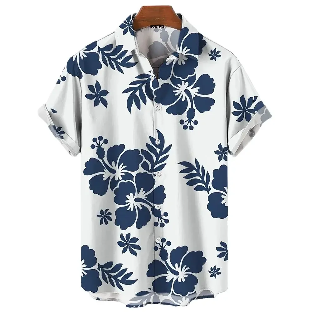 Men\'s Shirts Plant Flowers Casual 3d Print Hawaiian Shirt Man Summer Fashion Shirt For Man Daily Short Sleeves Men Clothing Tops