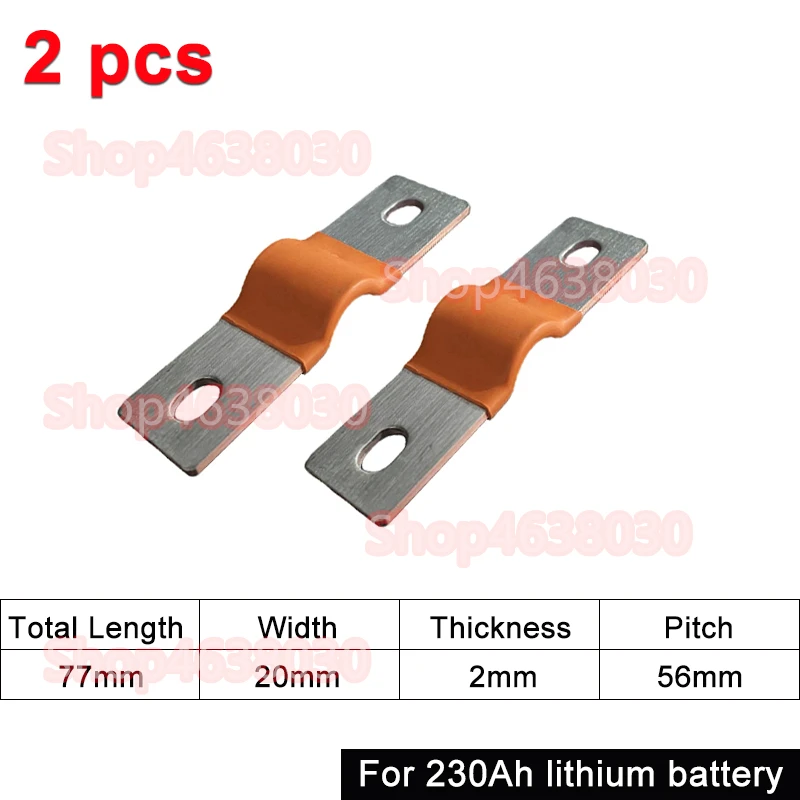 230 Ah 280 Ah 300 Ah 12 V Sammelschiene Lifepo4-Batterie, flexibler Kupferanschluss, 56 mm, 74 mm, für Lifepo4-Batterie, Verwendung 1/2/3/4/8 Stück