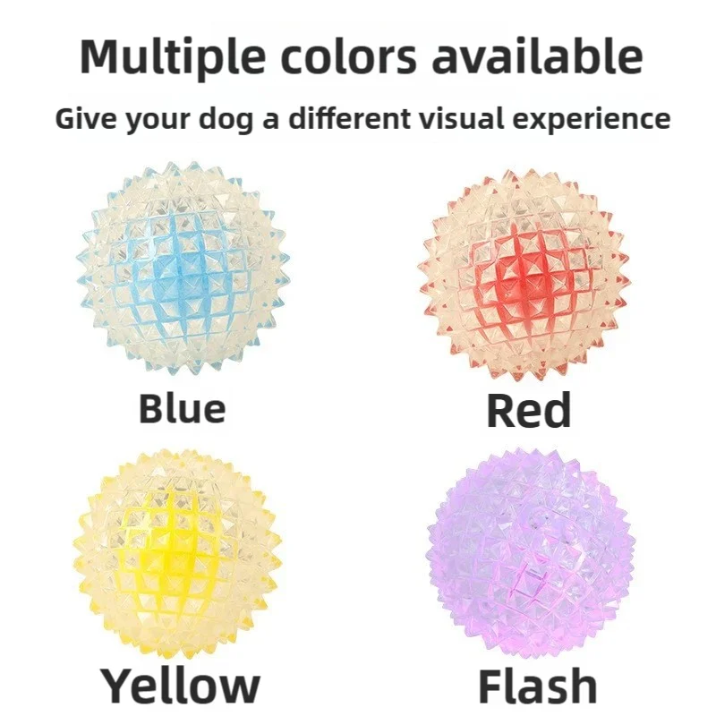 

Dog toys，Teeth Grinding Dog Toy TPE Bite Resistant Interactive Training Bite Resistant Dog Play Flash Elastic Ball