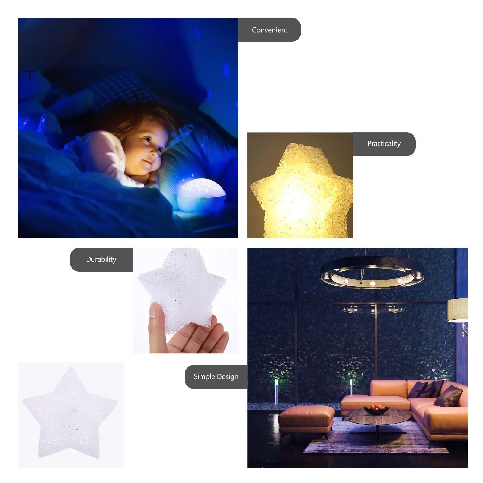 EVA Particle Star Light H held Glowing Concert Shape for Chorus Child Lightweight Music Festival Dance Party Night Events