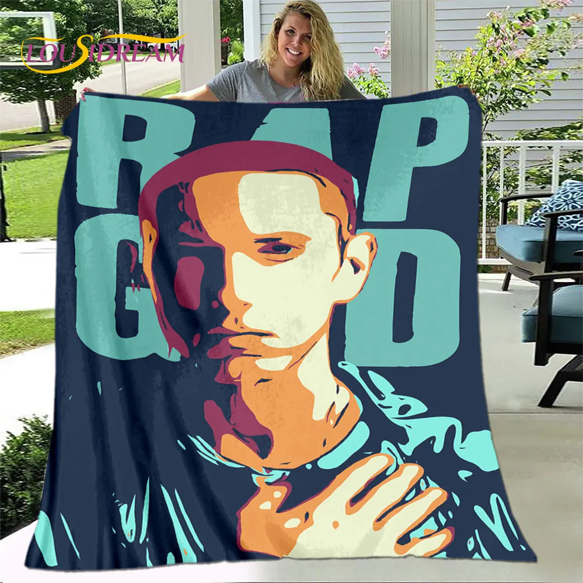 Hip Hop Art Rapper Legend Star Miękki pluszowy koc, flanelowy koc do salonu Sypialnia Łóżko Sofa Piknik Pokrowiec