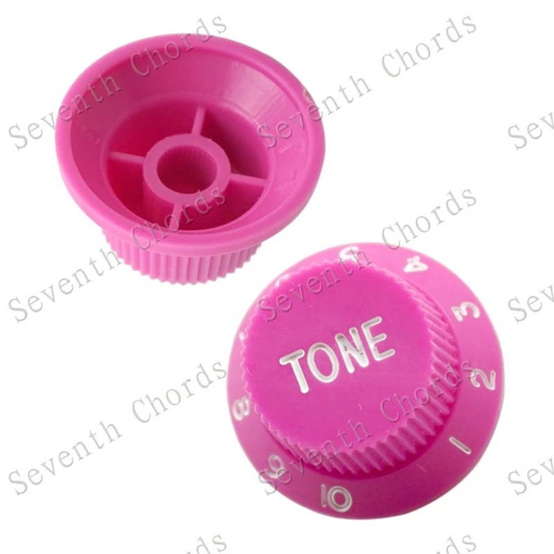 4 Stück Grüne Blaue Rote Rosa Farbige E-Gitarren-Drehknöpfe Potentiometer-Kappen Lautstärke-Ton Musikinstrument Zubehörteile – Detail 3