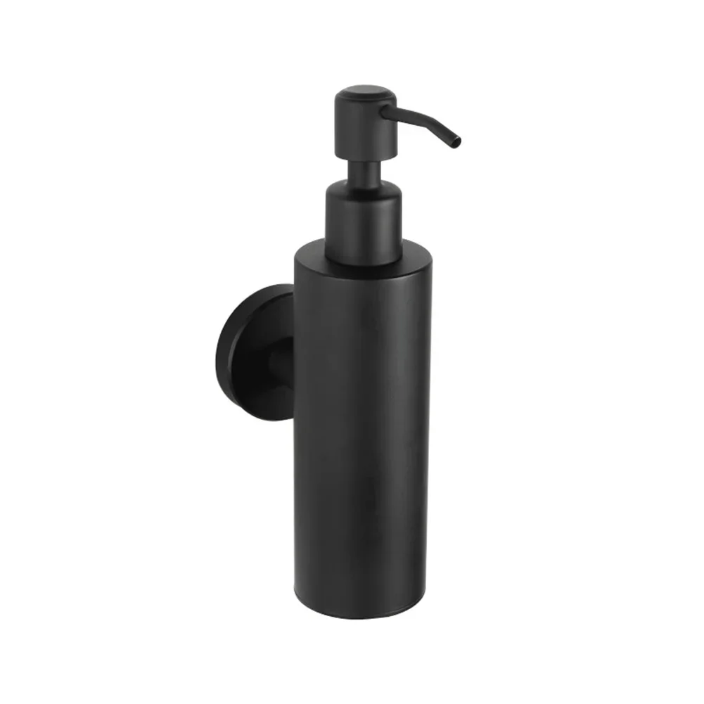 200ml Wall Mounted Pumps Stainless Steel Lotion Pump Home Bath Black Coated Boston Round Soap Dispenser Bathroom Supply