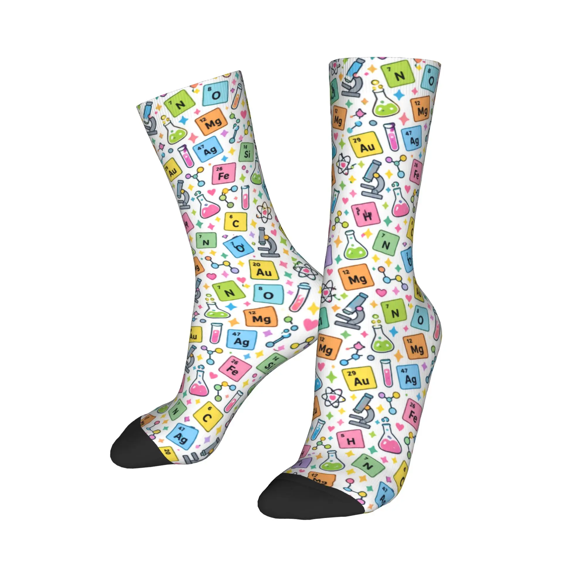 Novelty Men Socks with Colorful Periodic Table Element Socks  Casual Stockings Spring Anti Bacterial Men Socks Sports Socks