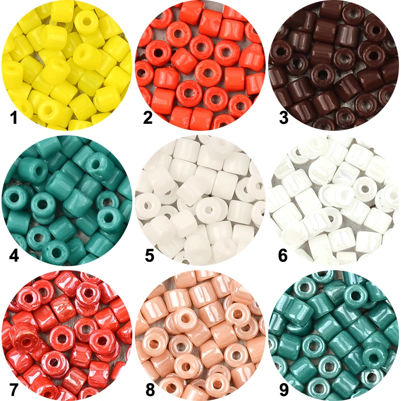 4x5mm Multicolor Big Hole Tubes Beads Loose Spacer Beads For Jewelry Making DIY Handmade Bracelet Charm Accessories